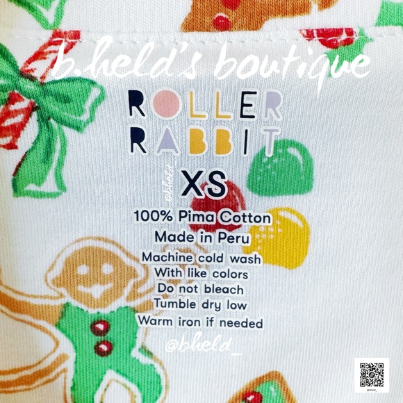 Roller Rabbit Gingerbread Party Long Sleeve Polo Pajamas in Multi Size XS NWT - Picture 8 of 15